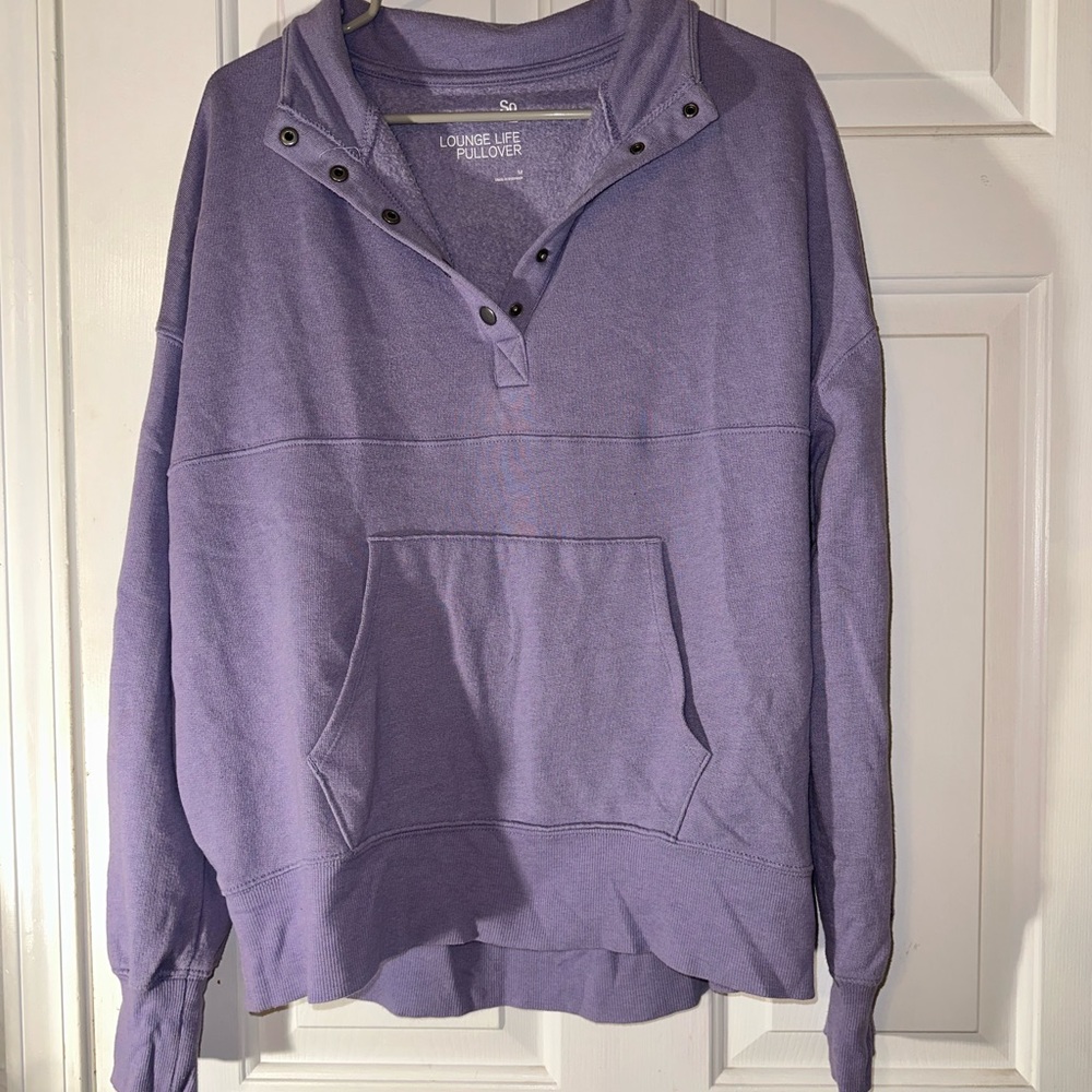 SO PURPLE QUARTER SNAP SWEATSHIRT NWOT